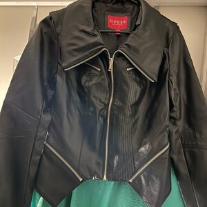 GUESS  Black Moto Jacket NWT SMALL Faux